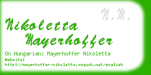 nikoletta mayerhoffer business card